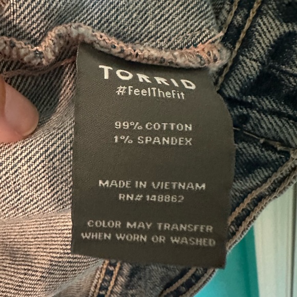 3X Torrid stretch denim jean jacket plus size acid wash - Picture 4 of 5